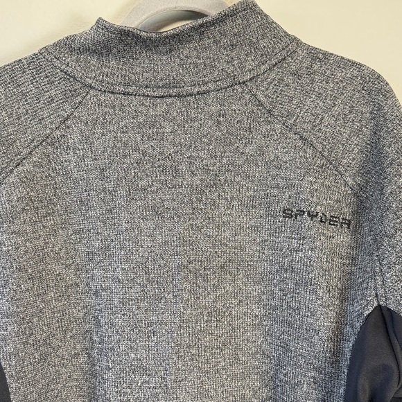 Spyder Men's Black and Gray 1/4 Zip-Up Sweater - Picture 7 of 16